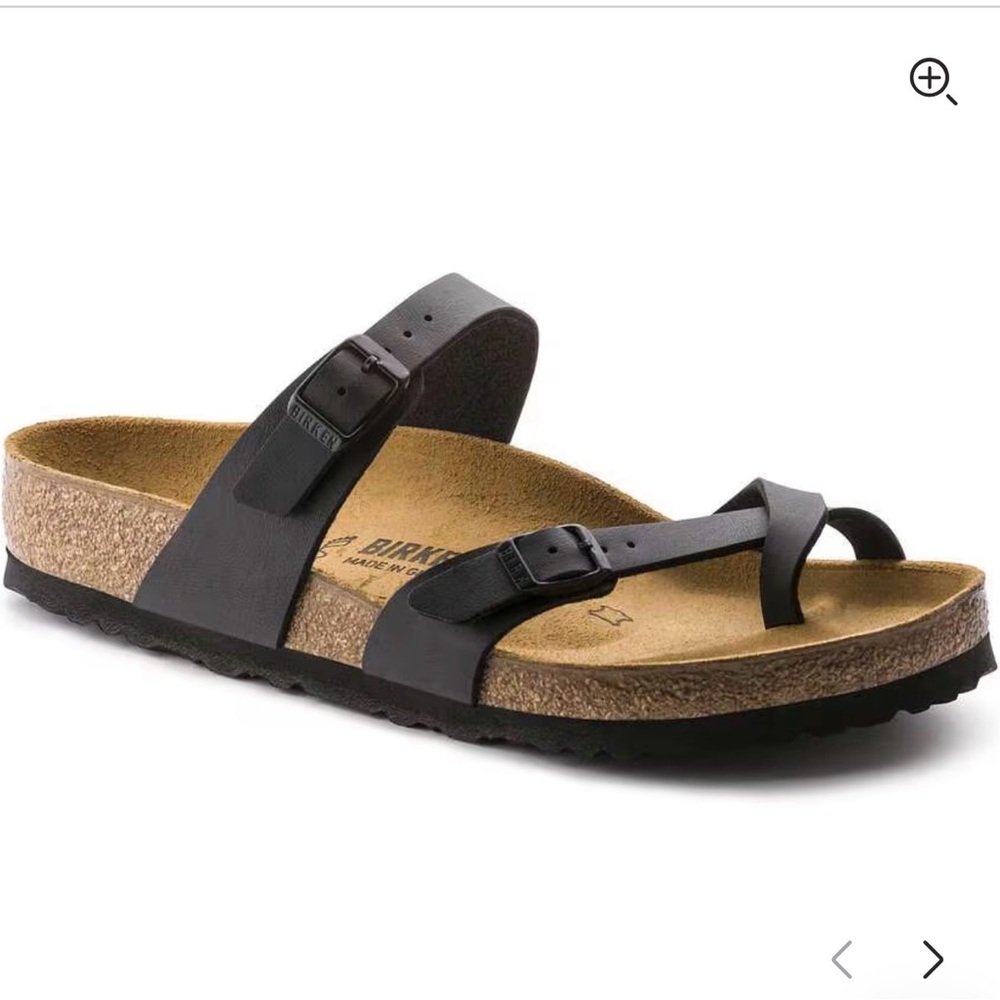 Birkenstock Mayari Black Two-Strap Leather Sandal